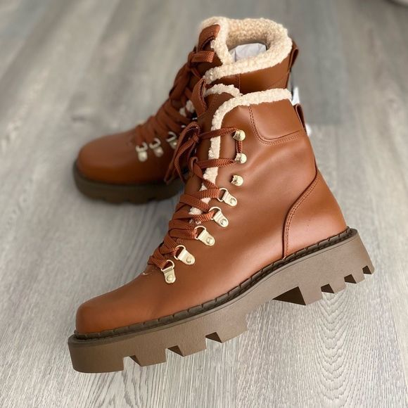 Zara Shoes Zara Fur Lined Boots Hiking New Genuine Leather Poshmark